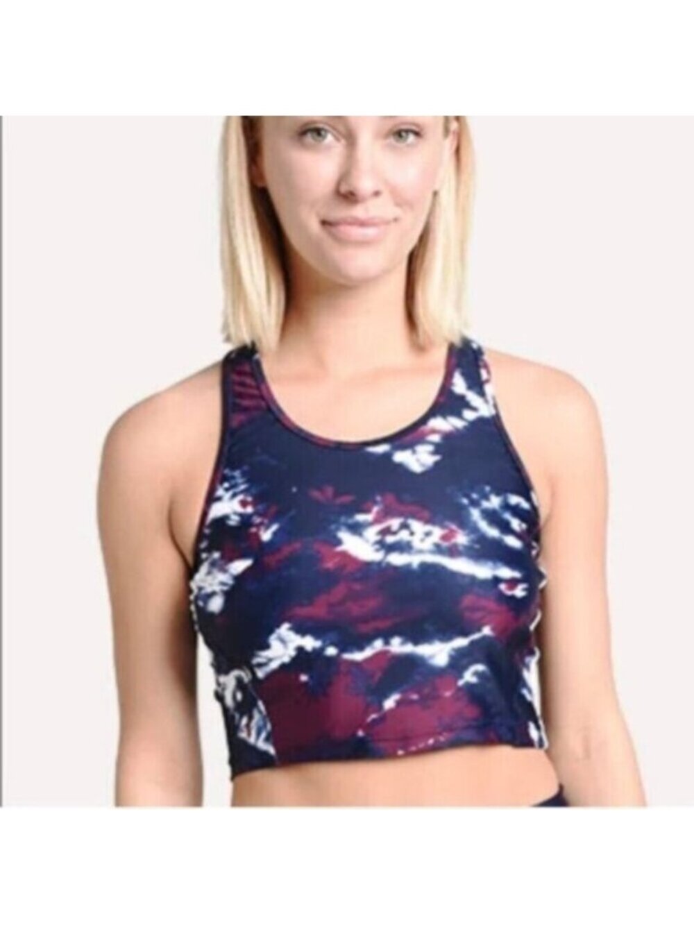 The Upside Women's Blue & Purple Royal Tie Dye Inge Cropped Tank Top Size 4